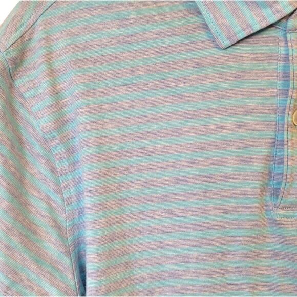 Peter Millar Collection Men's Blue And Grey Cotton Golf Polo Size S - Picture 4 of 6